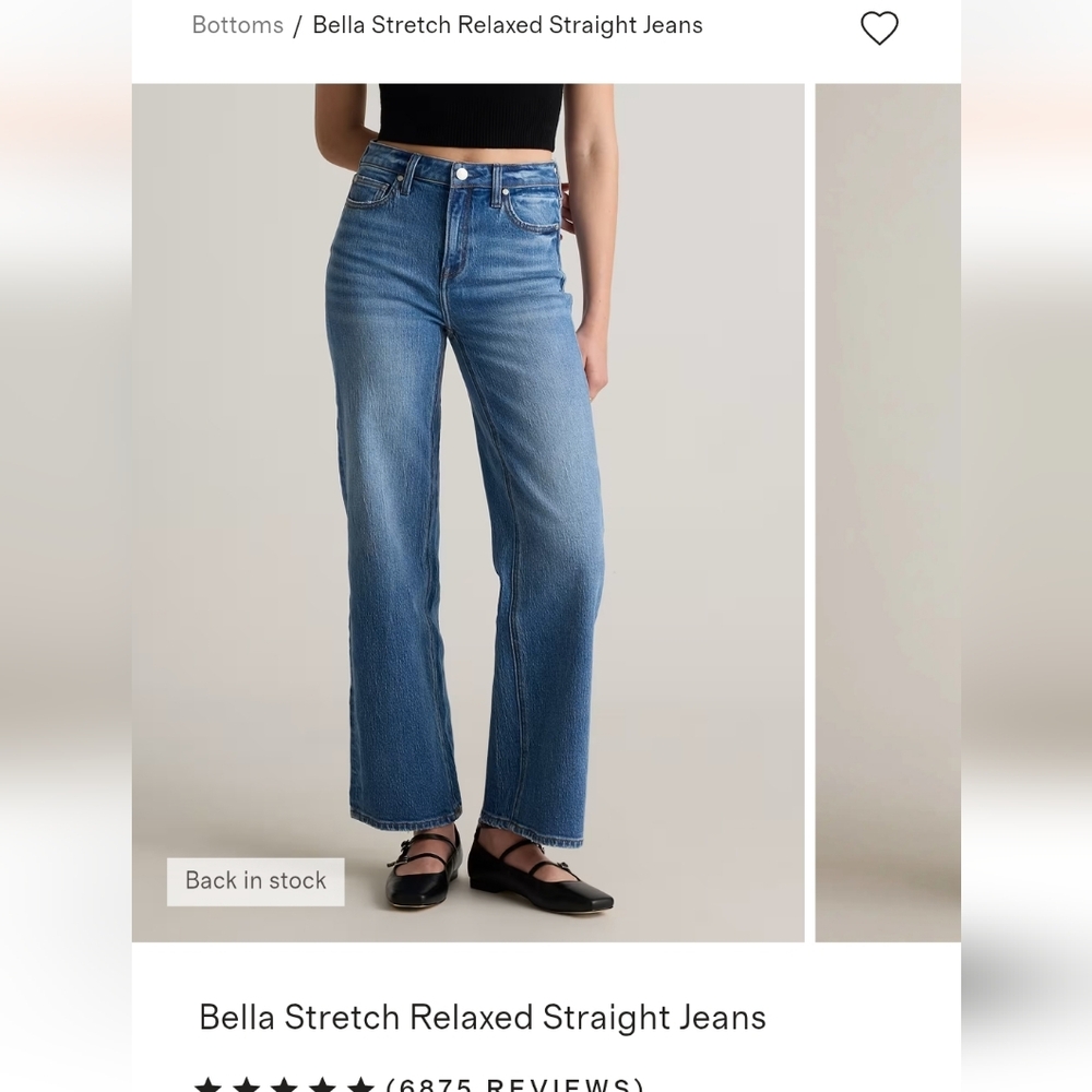 Quince Bella Stretch Relaxed Straight Jeans Size 26